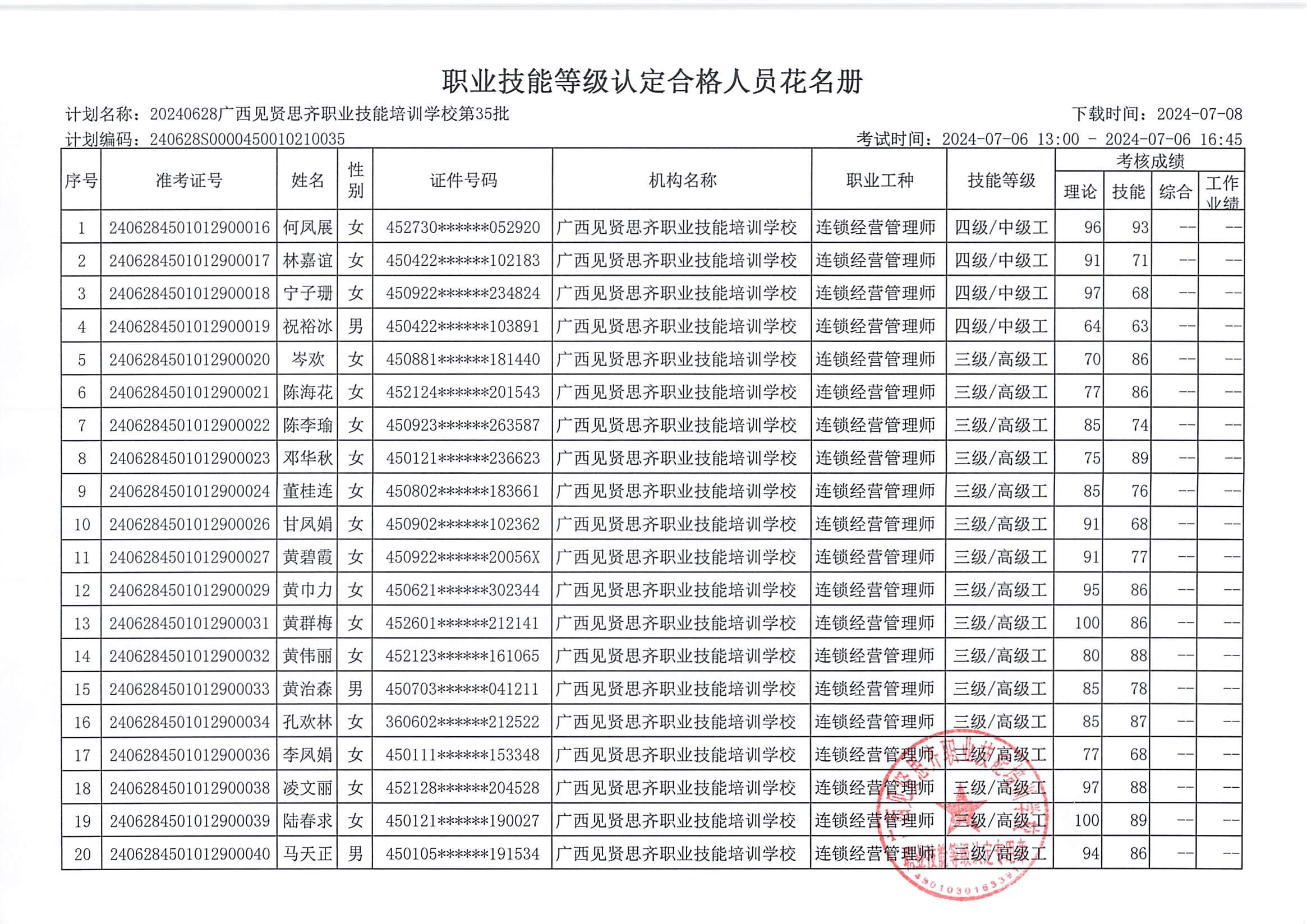 7月6日连锁经营管理师、客户服务管理员成绩公示_01.jpg